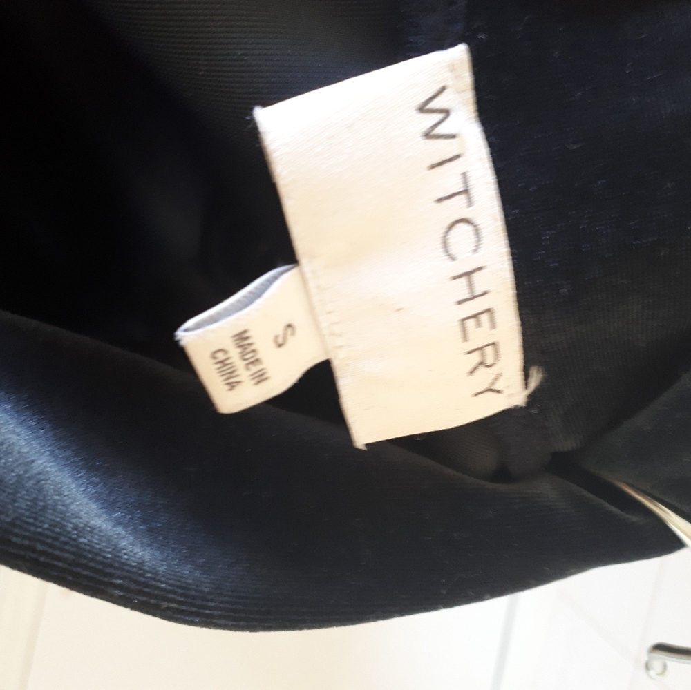 Witchery Blue Velvet Cold Shoulder Blouse Size Small - Picture 10 of 12